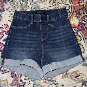 Judy Blue Women's Dark Blue Denim Cut Off Shorts S Mid Rise Cuffed